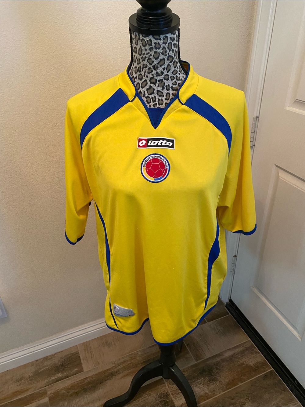 Lotto Men’s Yellow Colombia Soccer Jersey with Blue Accents